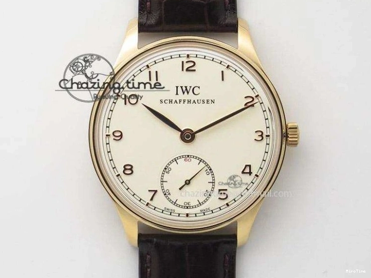 MIROTIME 0422 Compact Portuguese IW545409 RG ZF 1:1 Best Edition White Dial On Brown Leather Strap A 7336